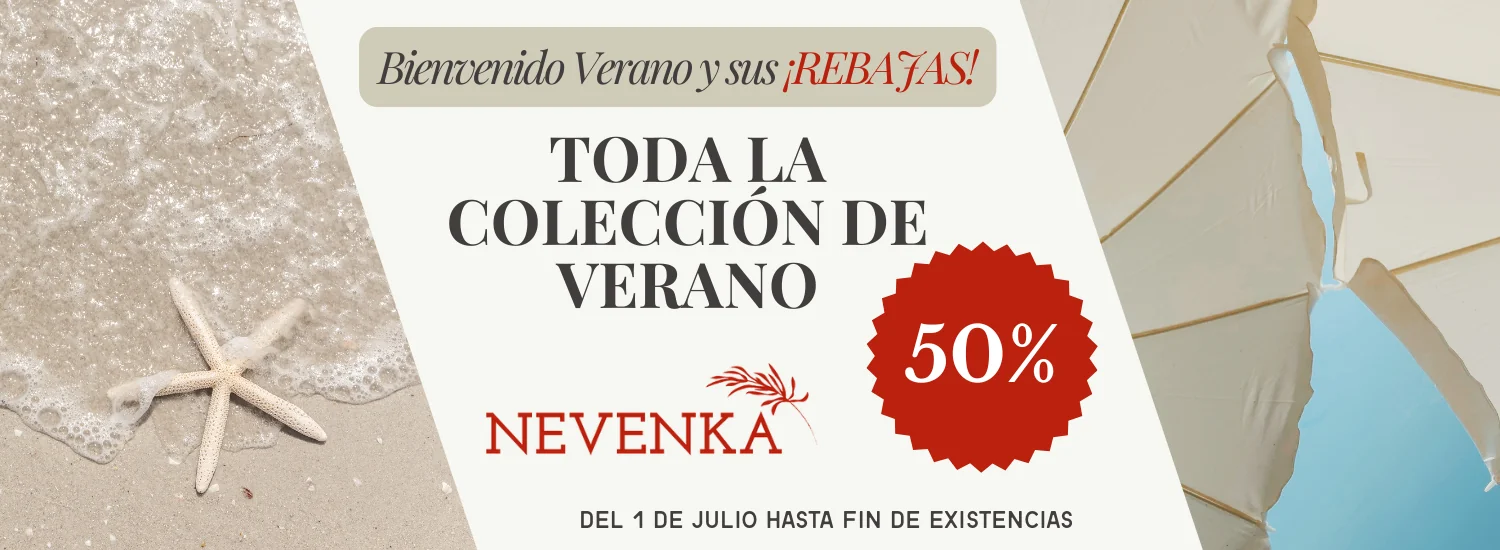 Rebajas Verano 2026 Nevenka Talavera de la Reina, 50% en toda la colección de verano hasta fin de existencias